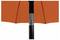 Parasol orange vu du dessous, avec un tube métallique noir en son centre.