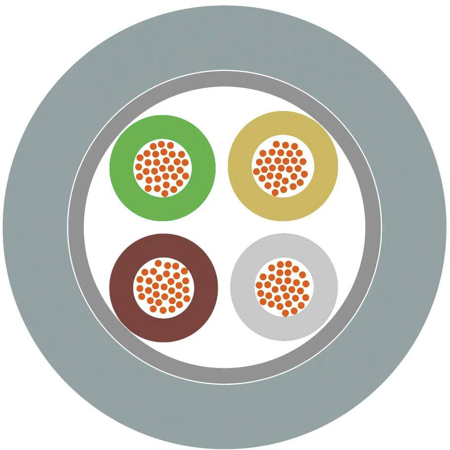 Image de quatre macarons de différentes couleurs sur une assiette. Les macarons sont verts, jaunes, bruns et gris avec des points orangés.