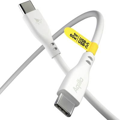 Câble USB-C d'Aqiila, longueur de 1 m, puissance de 60 W. Principalement adapté pour la charge rapide et le transfert de données.