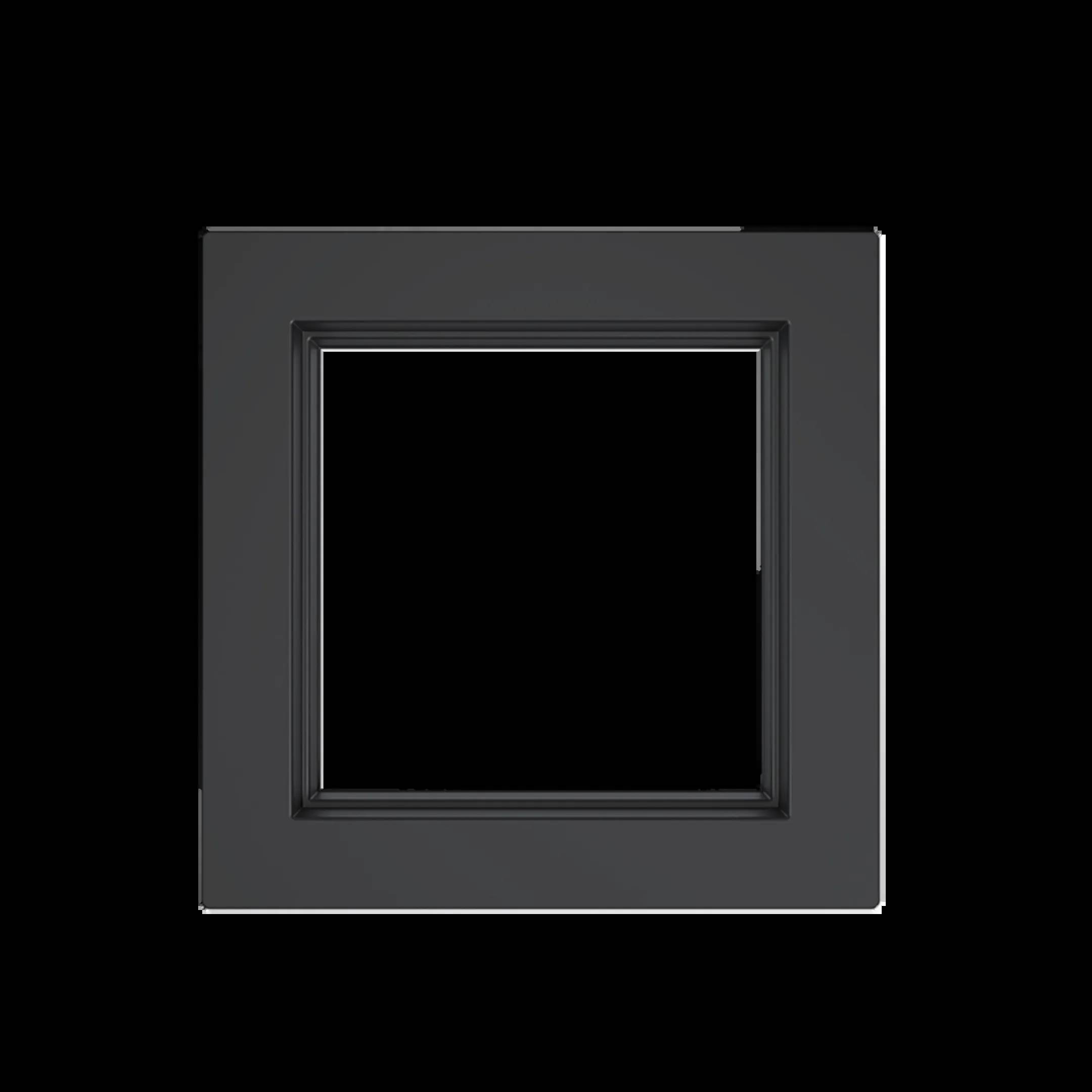 Cadre photo carré noir sur fond noir.