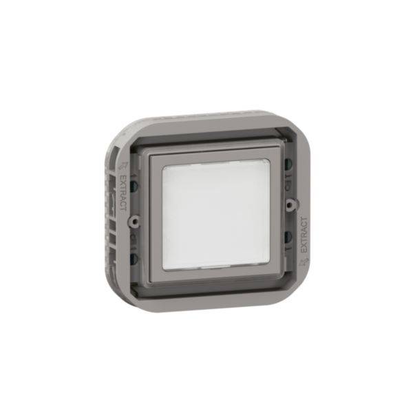 Un luminaire mural carré gris au design épuré, idéal pour les espaces intérieurs.