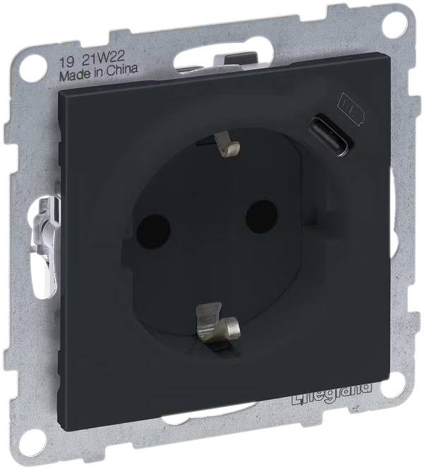Legrand  Insert Prise USB Seano anthracite 765426 5 pc(s)