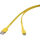 Renkforce Câble USB USB 2.0 USB-C® mâle, USB-A mâle 1.00 m jaune impression des dimensions (métriques) RF-6721076