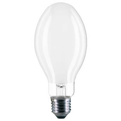 Une ampoule blanche avec un culot argenté sur un fond blanc.