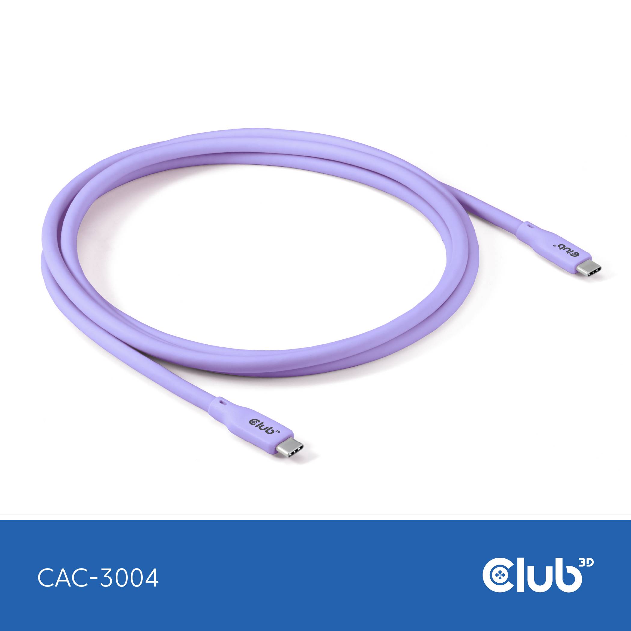 club3D Câble USB-C USB-C® mâle 2.00 m violet CAC-3004-7