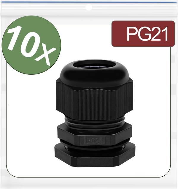 Quadrios 24CA384 Presse-étoupe  PG21  Polyamide noir 10 pc(s)