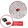 Une batterie au centre, entourée d'outils électriques en cercles concentriques. Texte : 'Part of Power X-Change Family'.