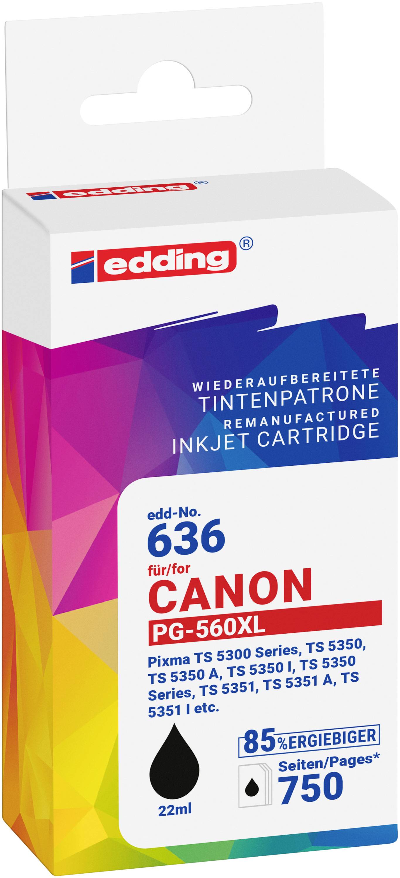 Edding Encre remplace Canon PG-560XL compatible noir EDD-636 18-636-0