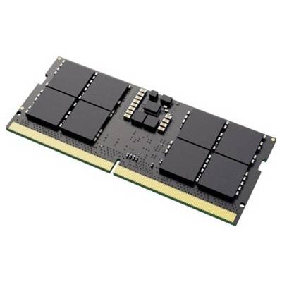 Module RAM avec des puces noires et des contacts sur un côté. Il est utilisé dans les ordinateurs pour stocker temporairement des données.
