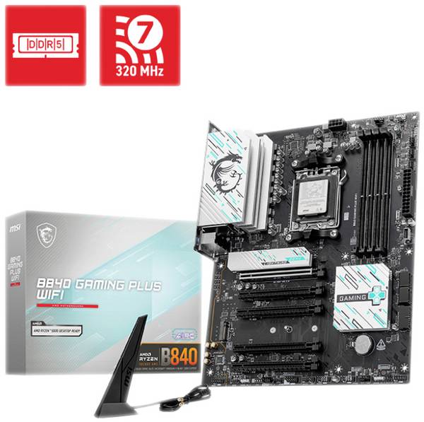 MSI B840 Carte mère Socket (PC) AMD® AM5 Facteur de forme (détails) ATX Chipset de la carte mère AMD® B840