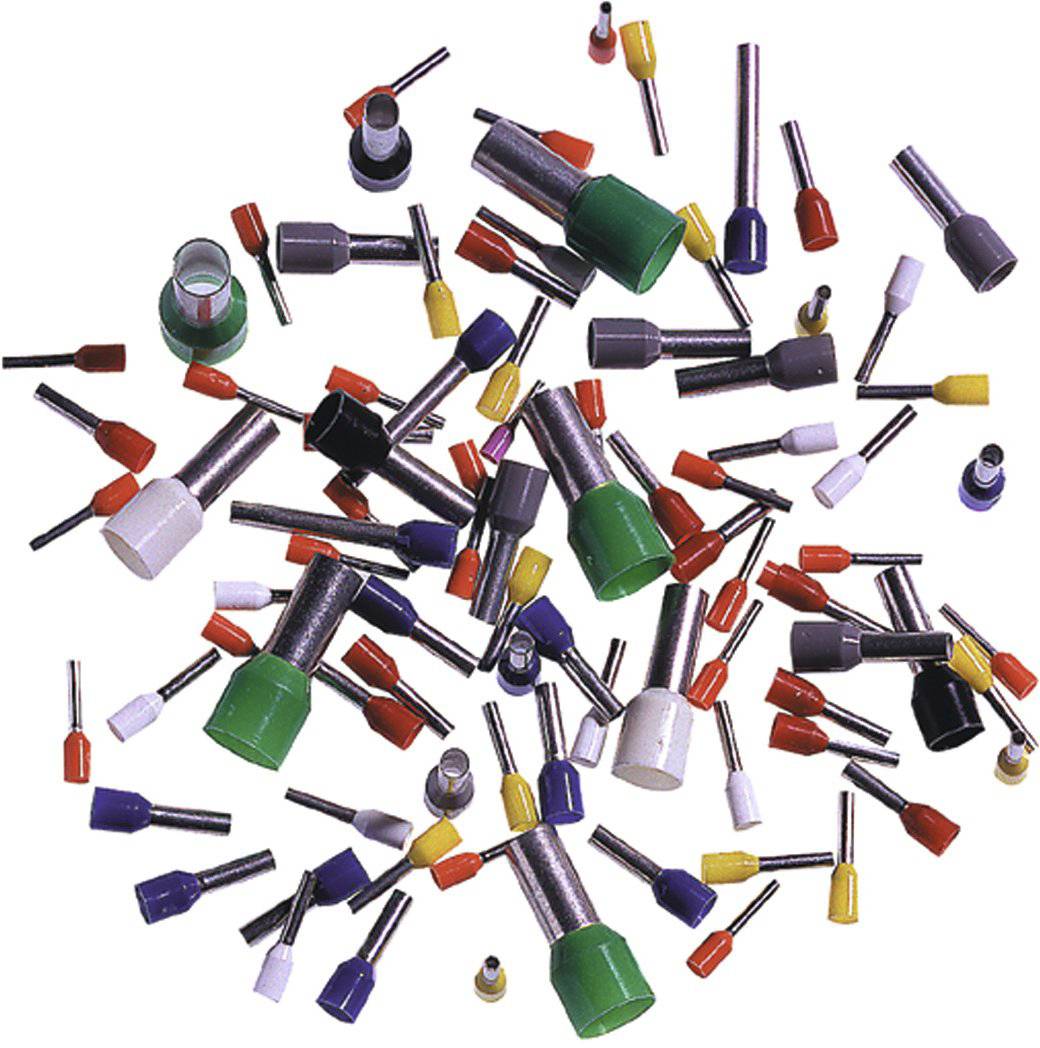 Embouts de câble multicolores de différentes tailles distribués.