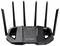Routeur Wi-Fi noir avec six antennes externes, marqué 'TUF Gaming', offrant un internet rapide pour les applications de jeu.