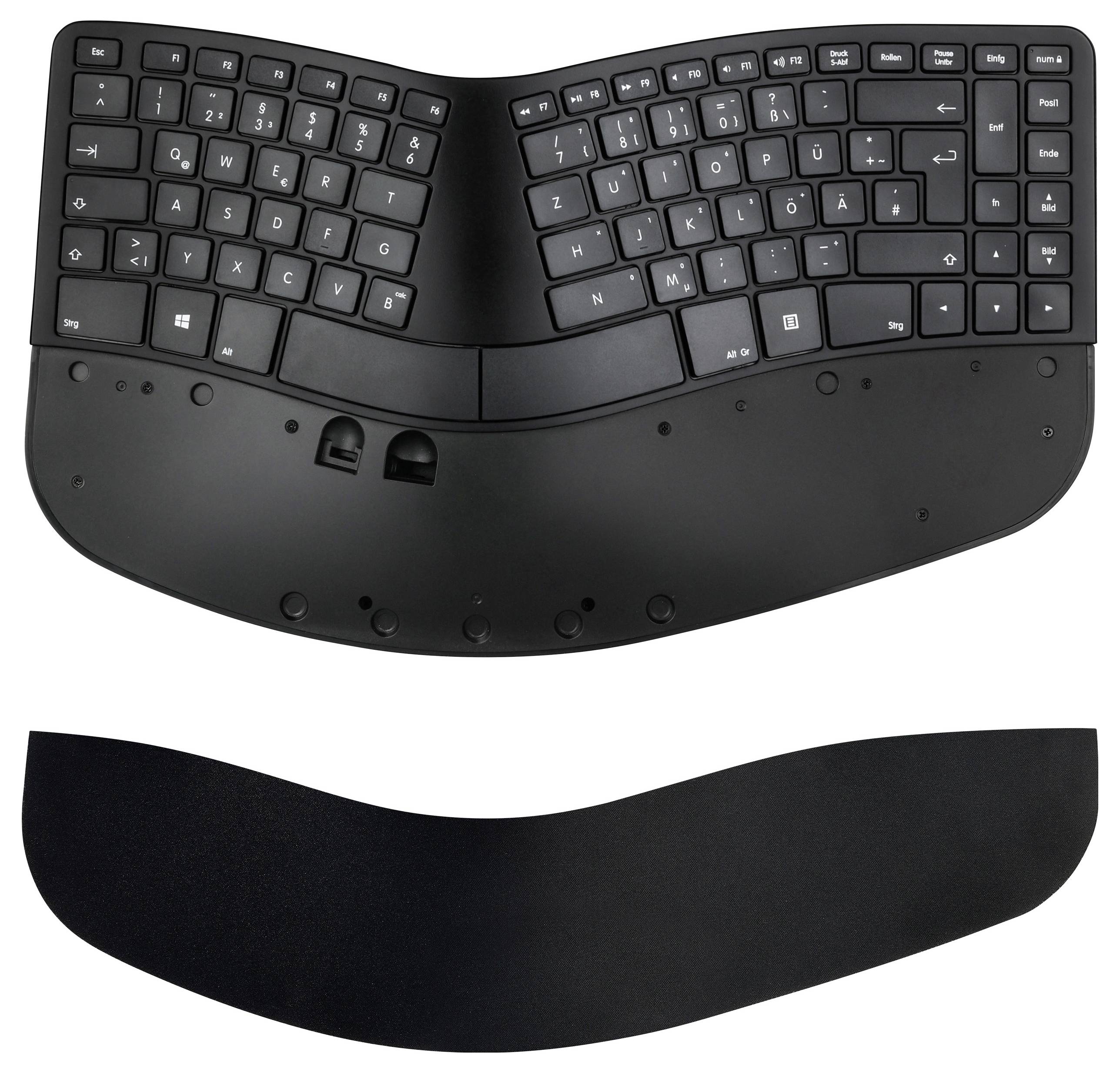Matias FK413PCD-DE Sculpted Ergonomic Rechargeable Keyboard sans fil Clavier allemand, QWERTZ noir ergonomique-7