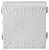 Un boîtier rectangulaire en plastique gris clair avec des fermetures sur les côtés, souvent utilisé pour les installations électriques.