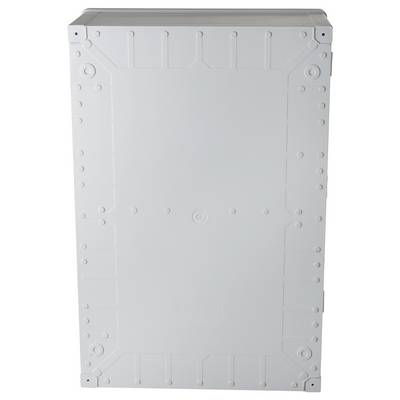 Un conteneur rectangulaire blanc en plastique fermé, avec des rivets visibles sur les bords.