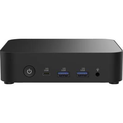 Un appareil électronique noir vu de face, doté d'un interrupteur marche/arrêt, de trois ports USB et d'une prise casque.