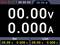 Affichage numérique d'un voltmètre et d'un ampèremètre, indiquant une tension de '00,00V' et un courant de '0,000A', avec des limites réglables.