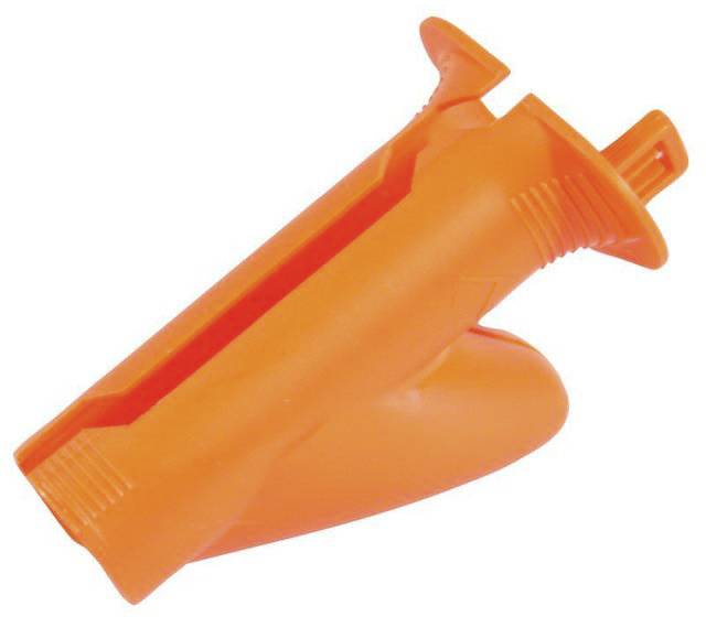 Un cheviller orange en plastique utilisé pour la fixation dans les murs.