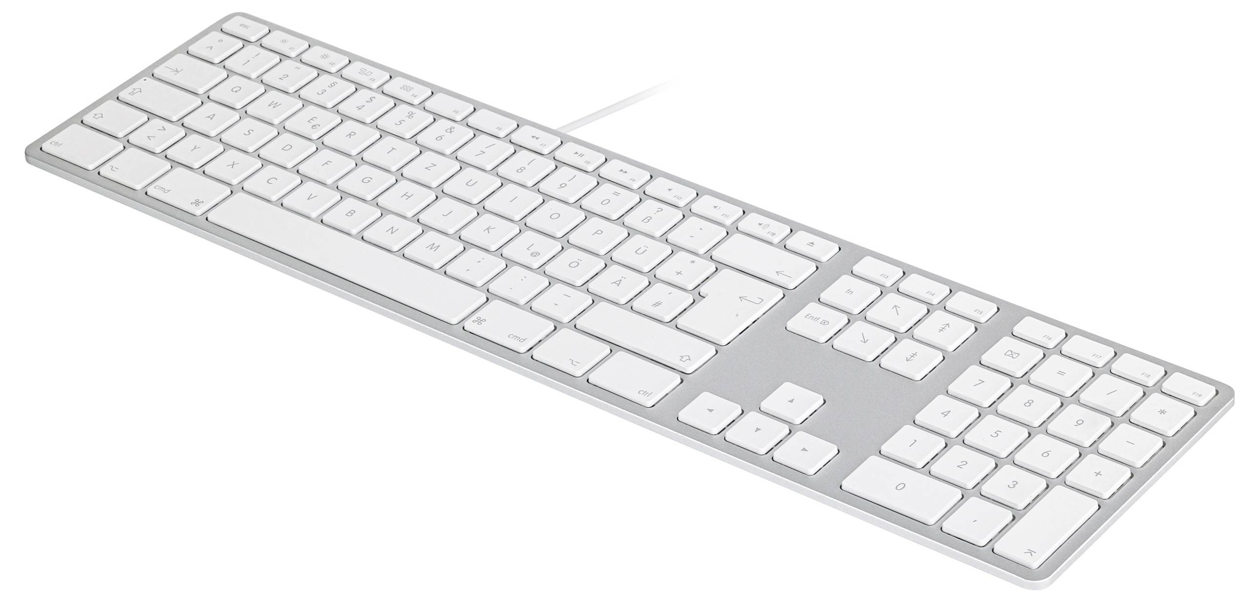 Matias FK318S-DE Wired Aluminium Keyboard for Mac USB Clavier allemand, QWERTZ, Mac argent-1