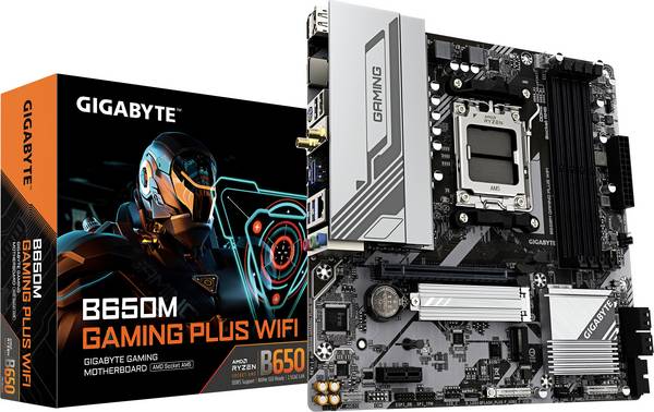 Gigabyte B650M Gaming Plus WF Carte mère Socket (PC) AMD® AM5 Facteur de forme (détails) Micro-ATX Chipset de la carte mère AMD® B650