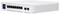 Un commutateur réseau blanc avec huit ports RJ-45, deux ports SFP et un bouton de réinitialisation. Un panneau de contrôle est situé sur le côté gauche.