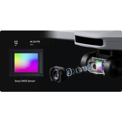 Gros plan d'un capteur CMOS Sony à côté des lentilles optiques qui connectent un capteur de caméra, résolution de 12 MP et vidéo 4K à 30 FPS.