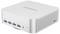 Un mini-PC compact portant le nom de marque 'Geekcom' sur sa face supérieure. Quatre ports USB et une prise casque sont visibles.