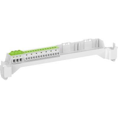 Pont de câblage avec blocs de connexion verts et gris, adapté aux applications industrielles ou électriques.