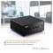 Un ordinateur compact noir doté de plusieurs ports USB, étiqueté « Connexion sans fil via WLAN et Bluetooth ». Offre une connectivité WiFi 6E et Bluetooth 5.0.