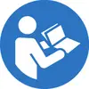 Symbole d'une personne lisant un livre.