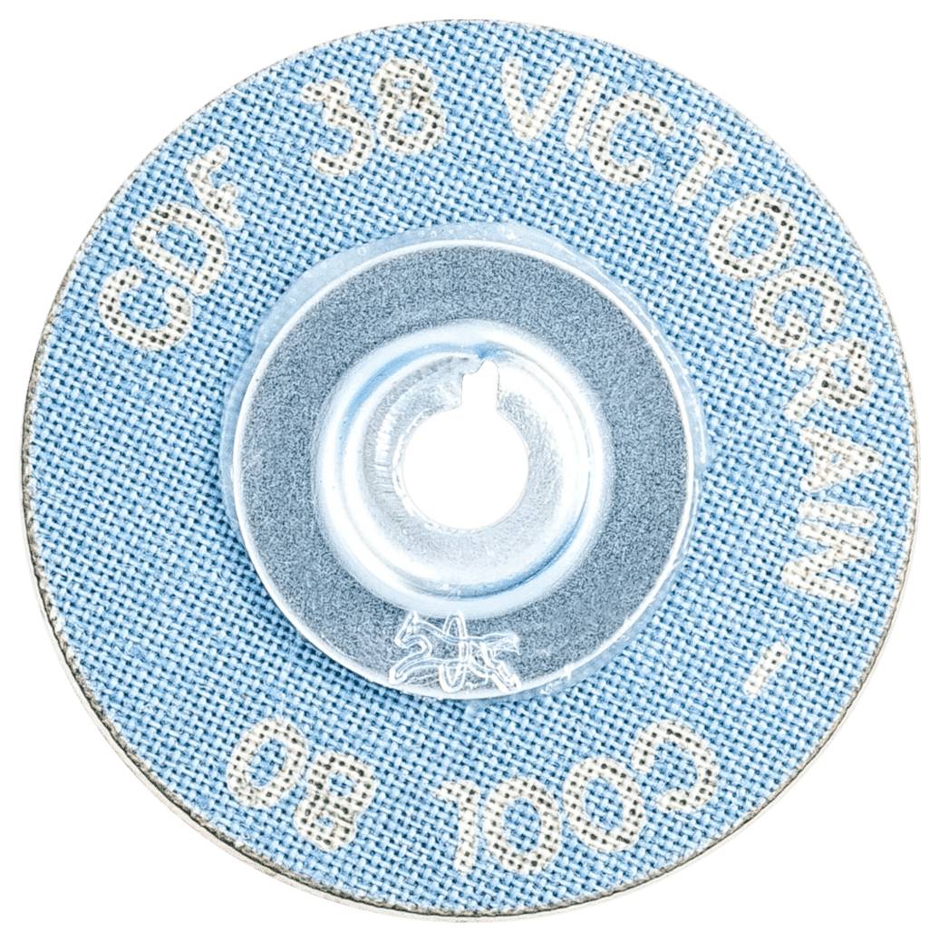 Lentille de filtre UV bleue ronde avec l'inscription 'CDF 38' et 'VICTOGRAM COOL 80'.