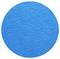 Empreinte de craie bleue, ronde, avec une texture rugueuse sur un fond blanc.