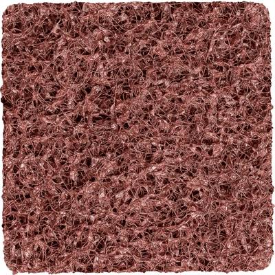 Un motif de tissu rouge structuré aux fibres entrelacées, rappelant une éponge abrasive.