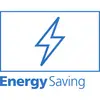 Symbole Blitz au-dessus des mots 'Energy Saving'. Symbolise les économies d'énergie.