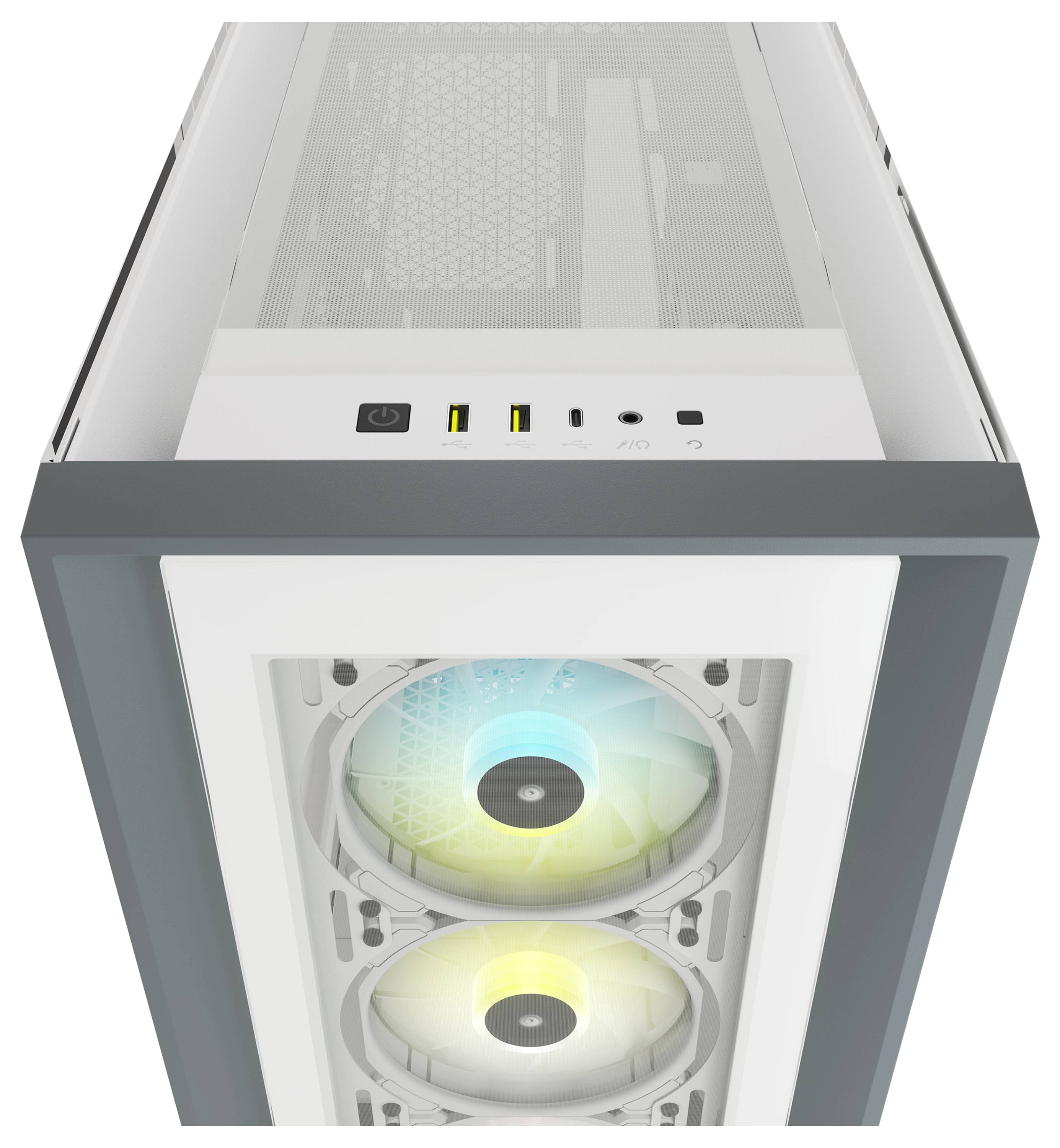 Corsair iCUE 5000X RGB, Midi Tower, PC, Blanc, ATX, EATX, ITX, micro ATX, Mini-ITX, Plastique, Acier, Verre trempé, Gami-6
