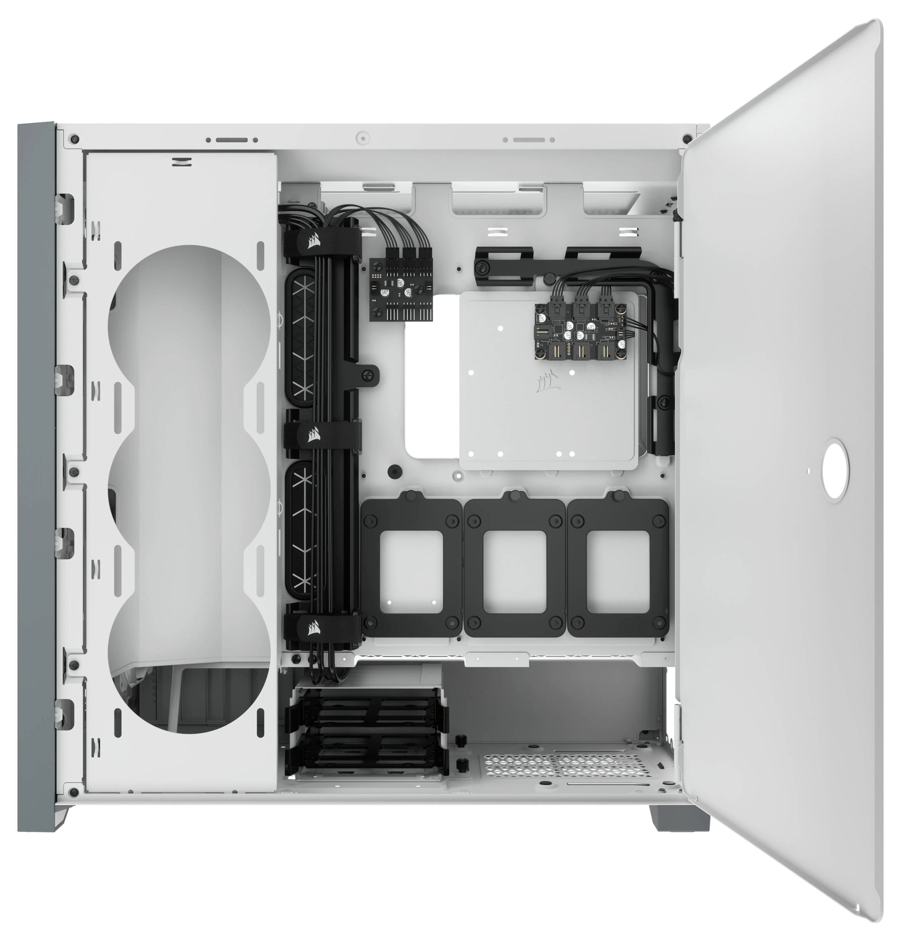 Corsair iCUE 5000X RGB, Midi Tower, PC, Blanc, ATX, EATX, ITX, micro ATX, Mini-ITX, Plastique, Acier, Verre trempé, Gami-10