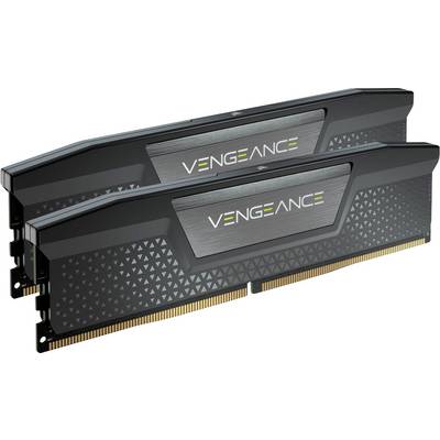 Deux modules RAM noirs portant l'inscription 'Vengeance' sur une plaque métallique, présentant un design moderne avec des motifs géométriques.