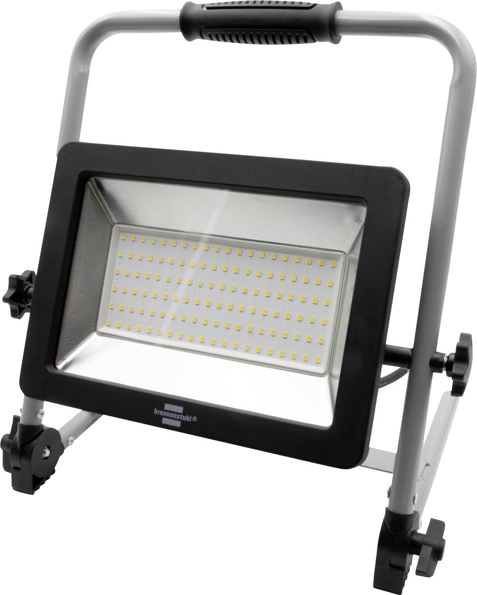 Un projecteur de travail LED portable sur pied, adapté à l'éclairage de chantier.
