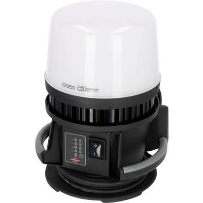 Un appareil électrique portable blanc et noir avec un interrupteur et un indicateur de statut de batterie, adapté pour une utilisation sans fil.
