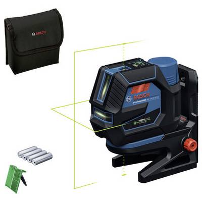 Niveau laser avec ligne verte, piles et sacde transport. Marque Bosch. Idéal pour des mesures de précision dans le domaine de la construction.