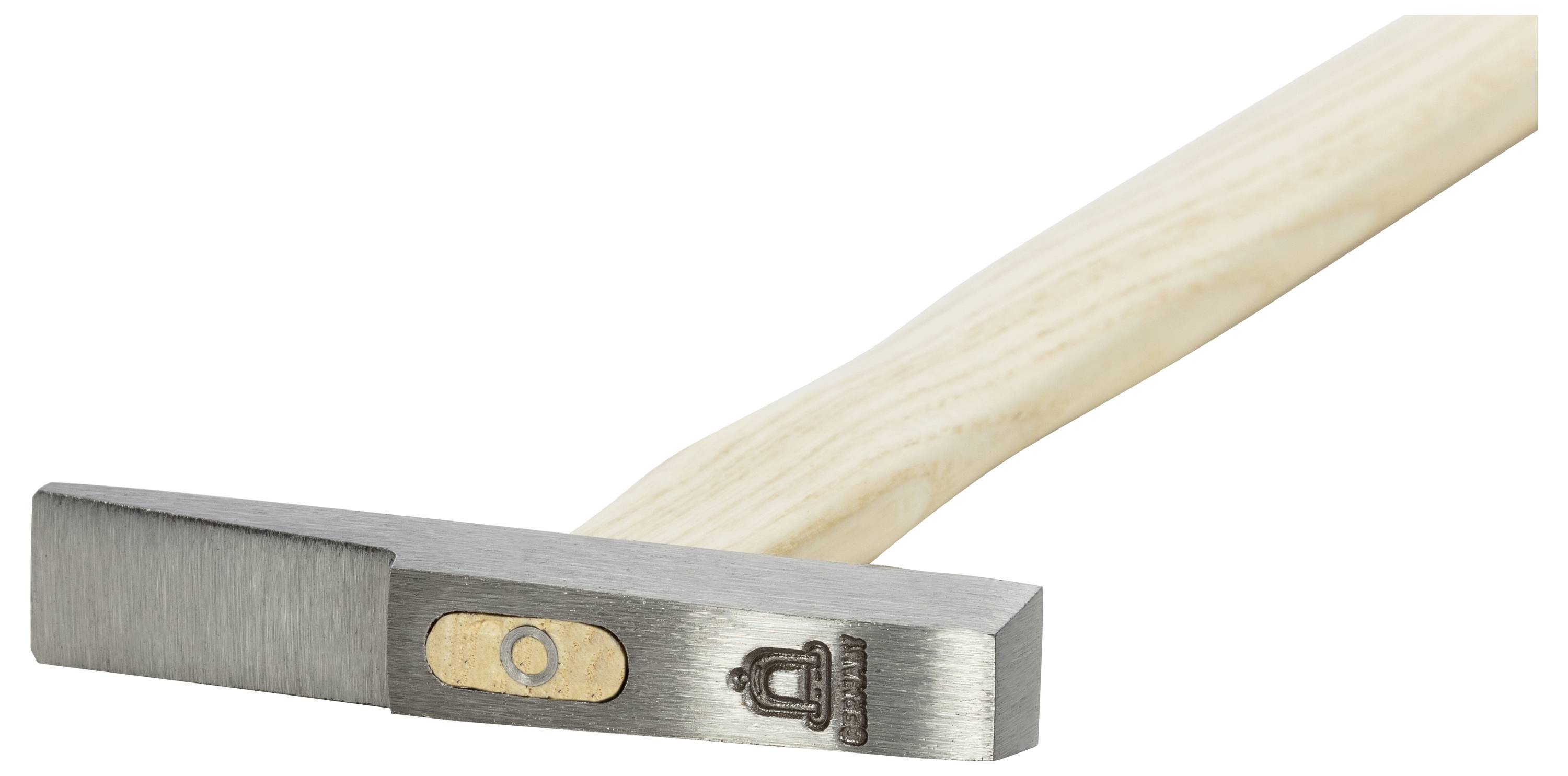 Un marteau de charpentier à manche en bois et tête plate en métal, adapté aux travaux artisanaux précis.