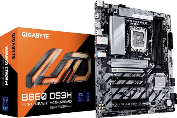 Gigabyte B860 DS3H LGA1851 MB 4xDDR5 Carte mère Socket (PC) Intel® LGA 1851 Facteur de forme (détails) ATX Chipset de la carte mère Intel® B860