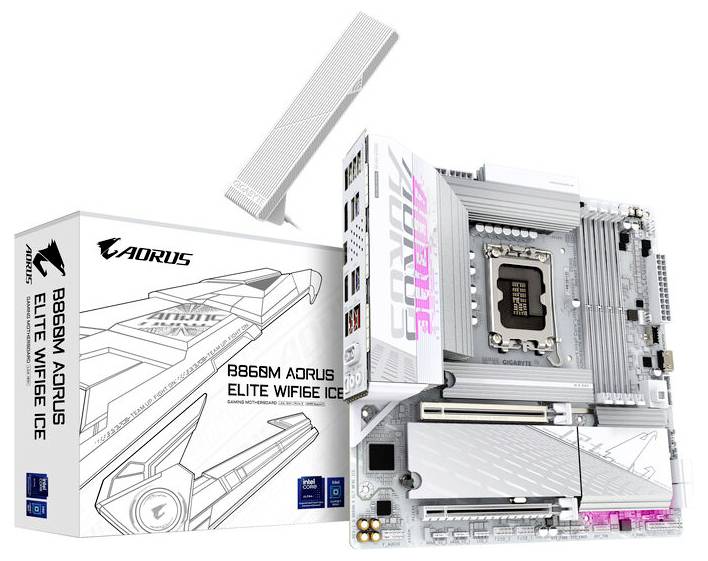 Gigabyte B860M A ELT WF6E ICE LGA1851 MB Carte mère Socket (PC) Intel® LGA 1851 Facteur de forme (détails) ATX Chipset d-3