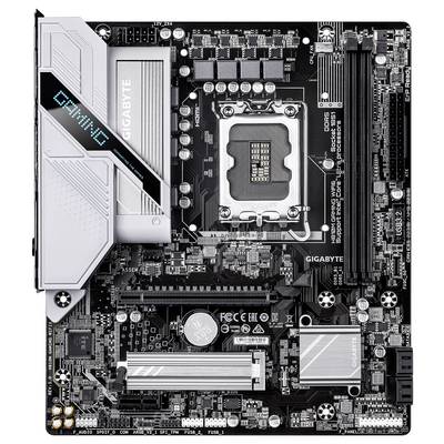 Une carte mère portant l'étiquette « Gaming », dotée d'emplacements PCIe, de slots pour RAM et d'un socket processeur, conçue pour l'assemblage d'un ordinateur de bureau.
