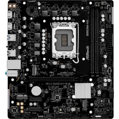 Une carte mère ATX noire avec un socket CPU central, des emplacements pour RAM, des emplacements PCIe, divers ports et connecteurs pour composants informatiques.