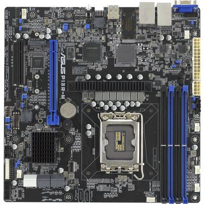 Une carte mère d'ordinateur équipée d'un socket CPU LGA 1155, de plusieurs emplacements pour RAM, de slots PCI et de divers connecteurs pour périphériques.