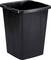 Poubelle rectangulaire en plastique noir, adaptée pour une utilisation en intérieur.