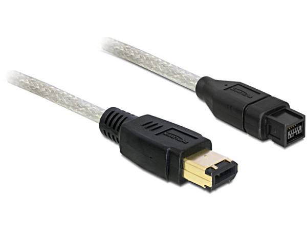 Delock FireWire Câble de raccordement [1x Firewire mâle 6 pôles (IEEE1394) - 1x Firewire (800) mâle 9 pôles] 3 m gris-1