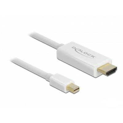 Un câble blanc avec connecteurs Mini DisplayPort et HDMI, adapté pour connecter des appareils avec différentes interfaces.