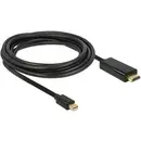 Câble de raccordement Delock HDMI / Mini-Display Fiche mâle Mini DisplayPort, Fiche mâle HDMI-A 3 m noir 83700 contacts